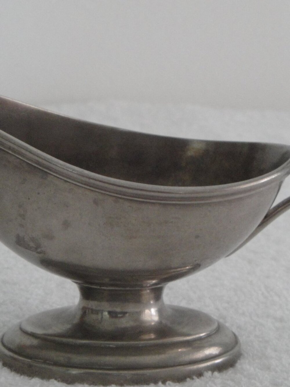 Vintage Signed Pewter Gravy Sauce Boat
